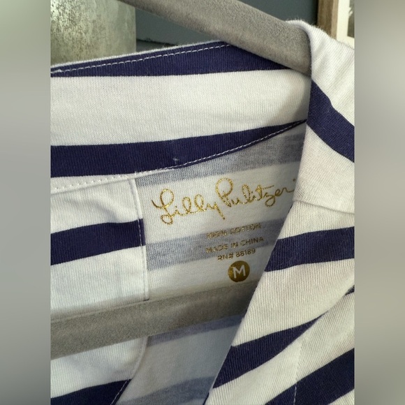 Lilly Pulitzer size medium Beacon Serene Stripe Navy White Dress - Picture 4 of 5